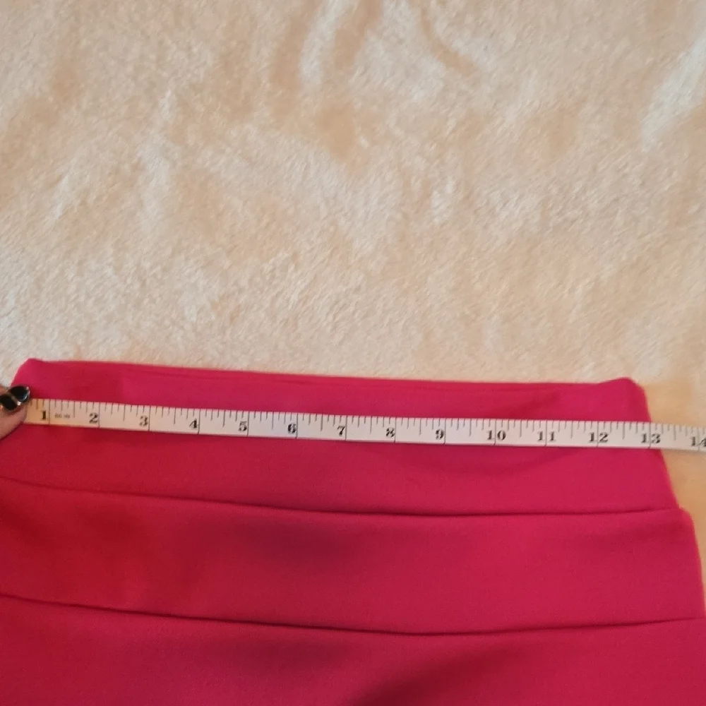 Lola SMALL HOT PINK MINI SKIRT BRIGHT BANDAGE BODYCON HOTTIE SUMMERY BOLD FLIRTY